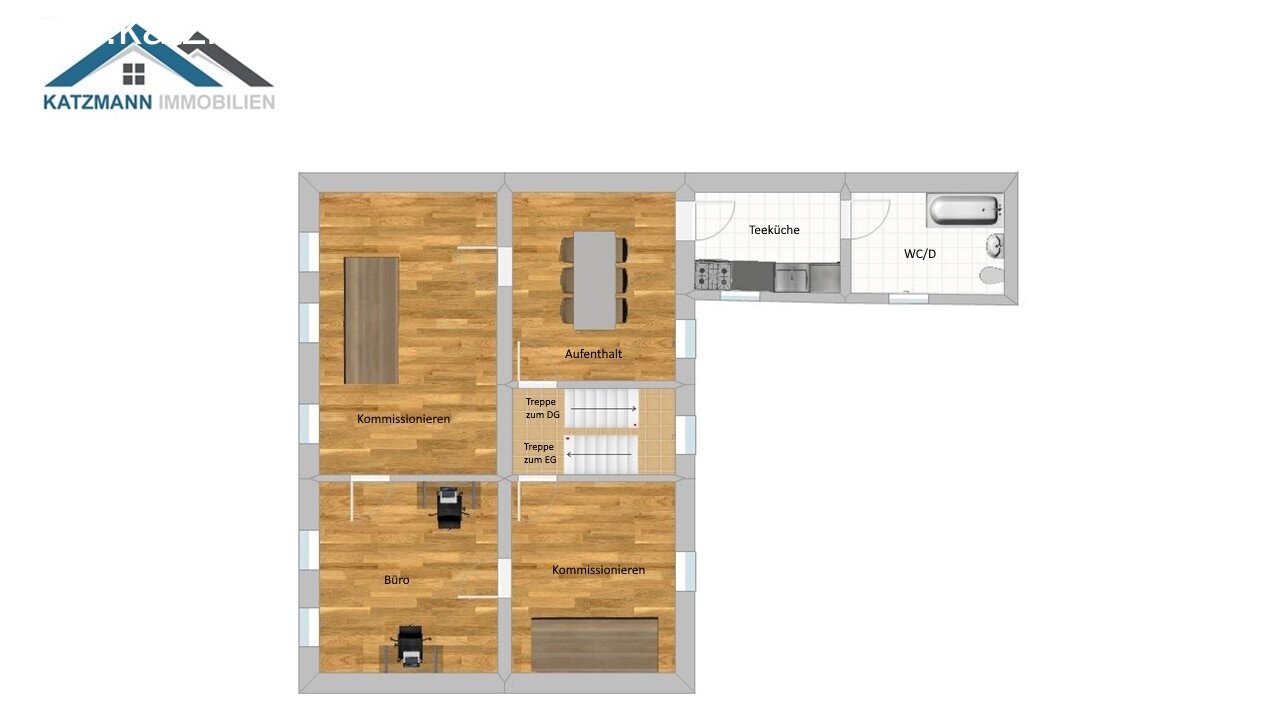 Büro-/Wohnhaus inkl. Anbau u. großen Innenhof zu verkaufen