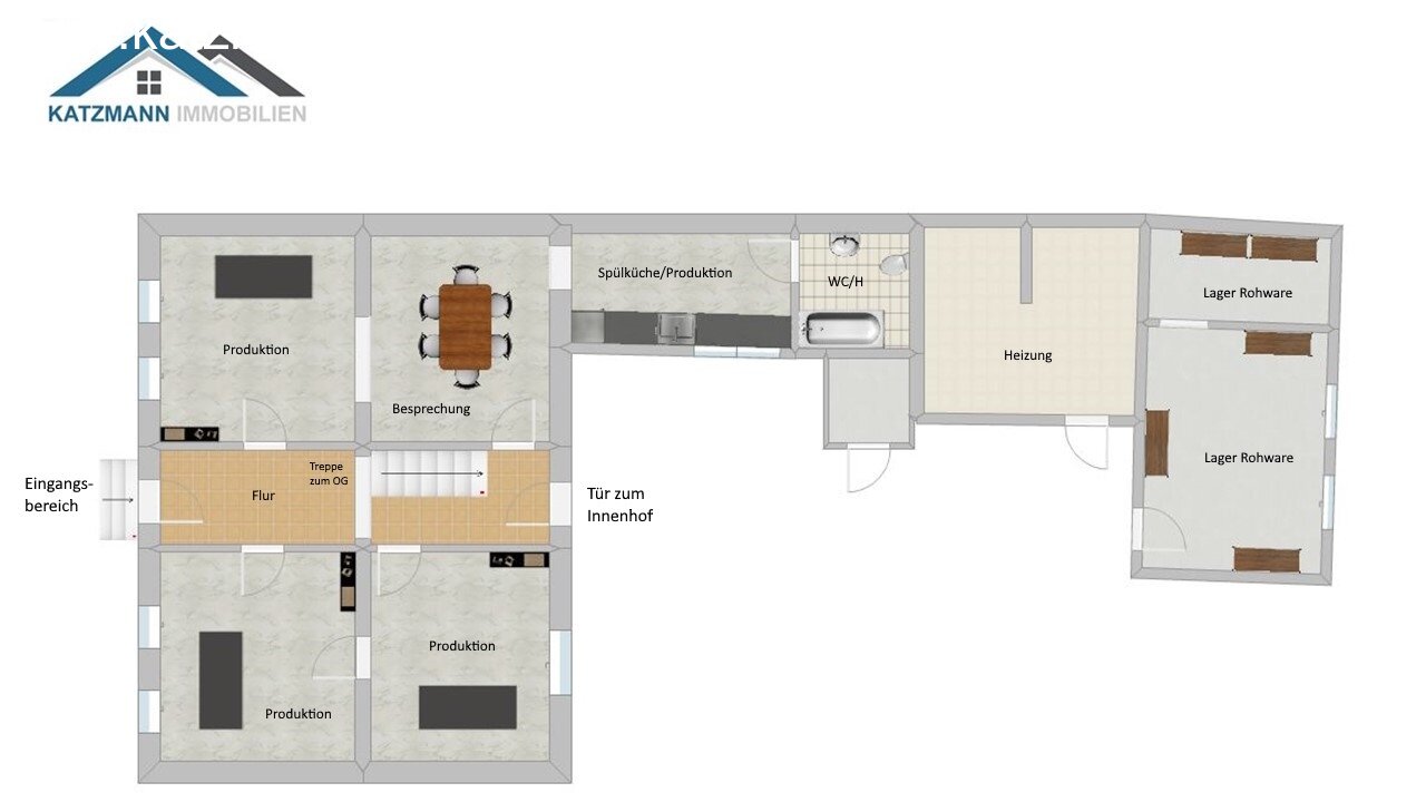 Büro-/Wohnhaus inkl. Anbau u. großen Innenhof zu verkaufen