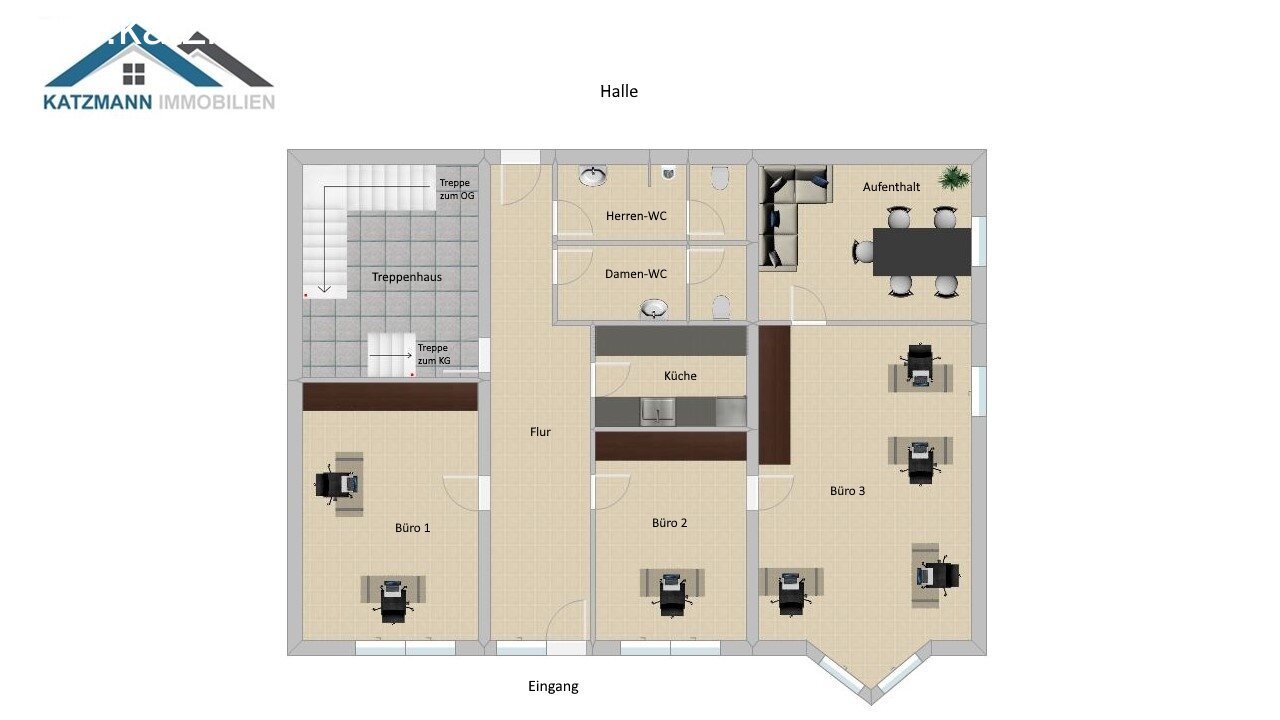 Grundriss Büroräume (rechte Seite des Gebäudes) Grundriss Büroräume (rechte Seite des Gebäudes)
