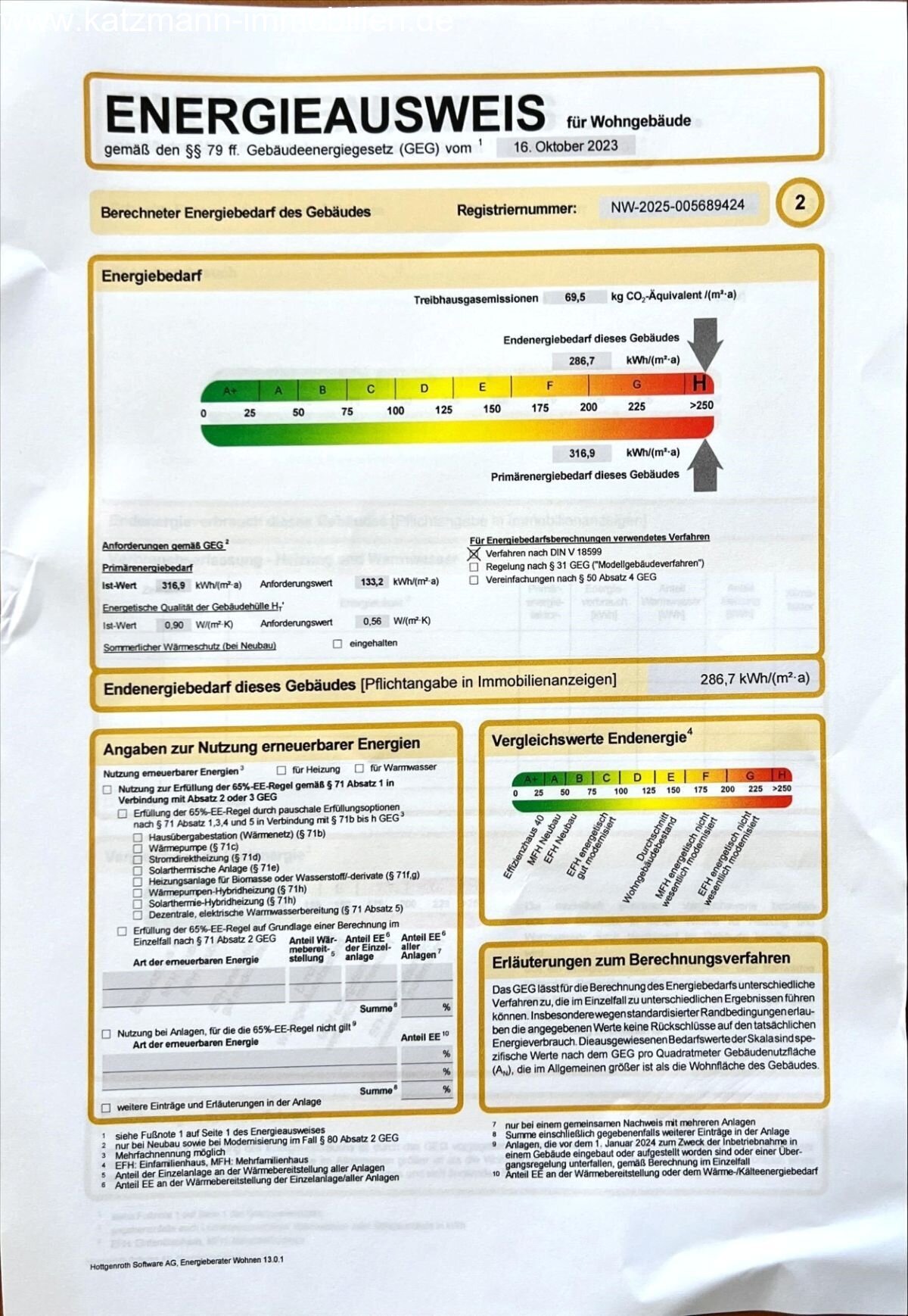 Energieausweis Kennziffer "H"