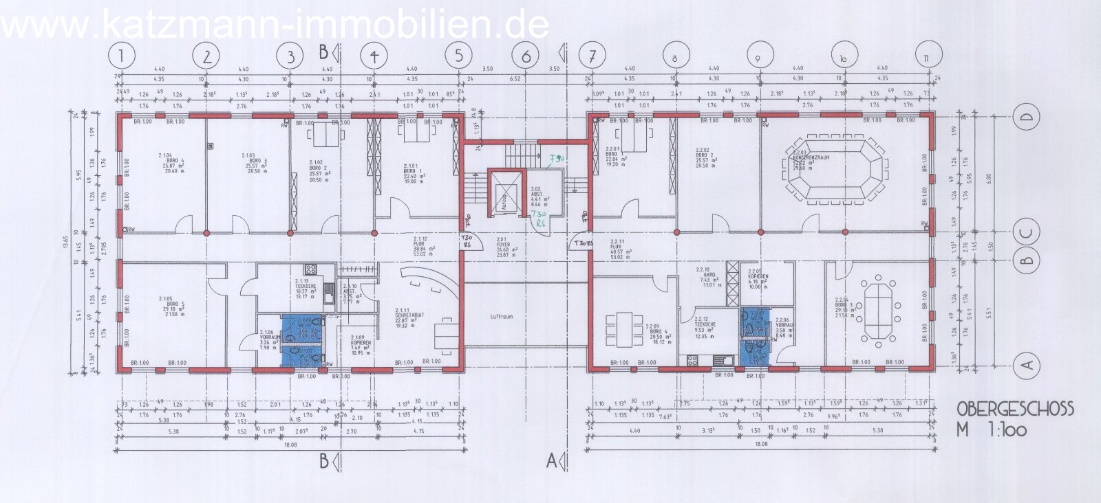 Exklusives Büro-/Verwaltungs-/Schulungsgebäude mit Staffelgeschoss u. großem Grundstück (3.001 m²) zu verkaufen