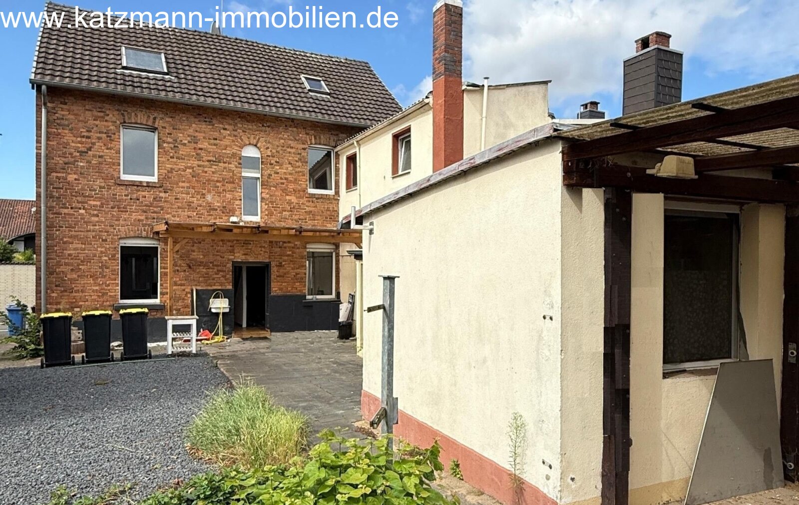 Rückansicht der Gebäude