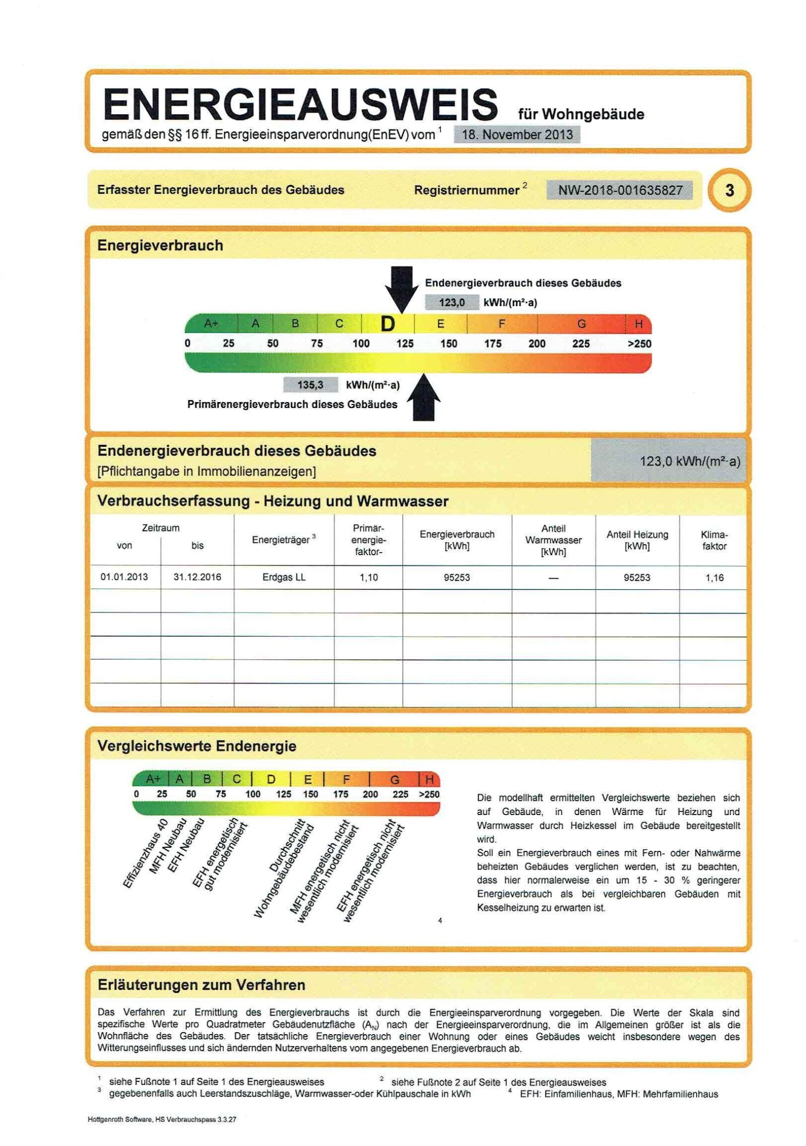 Energieausweis (Heizung rechte Seite des Gebäudes)