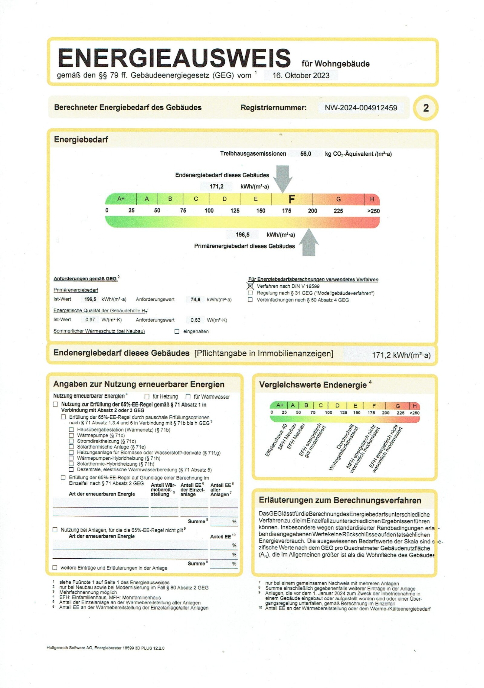 Nichtwohngebäude (Laden): 428,7 kWh/(m²*a)