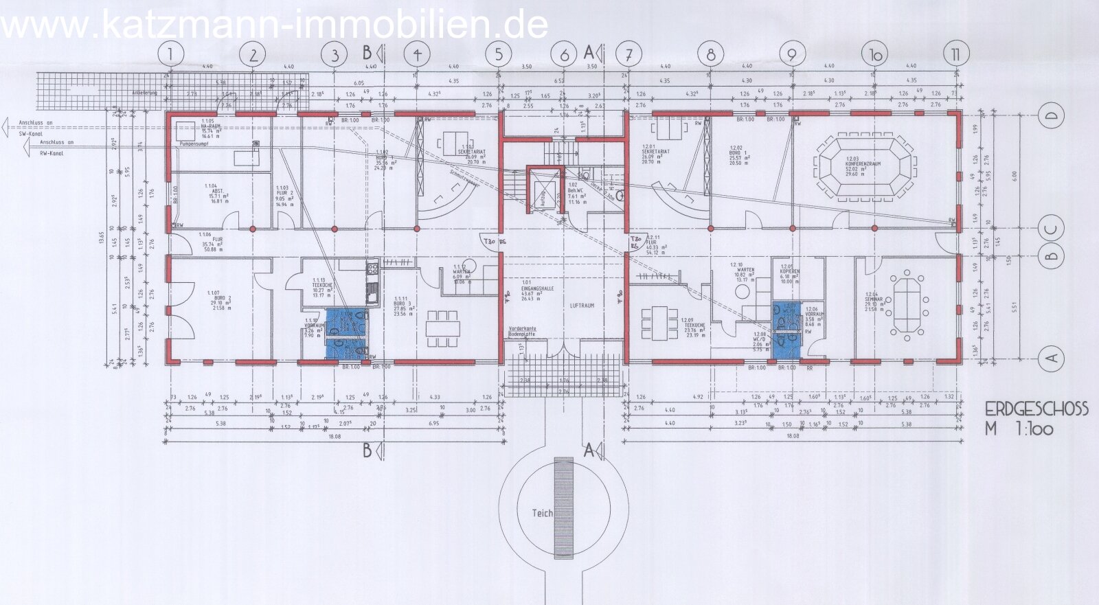Exklusives Büro-/Verwaltungs-/Schulungsgebäude mit Staffelgeschoss u. großem Grundstück (3.001 m²) zu verkaufen