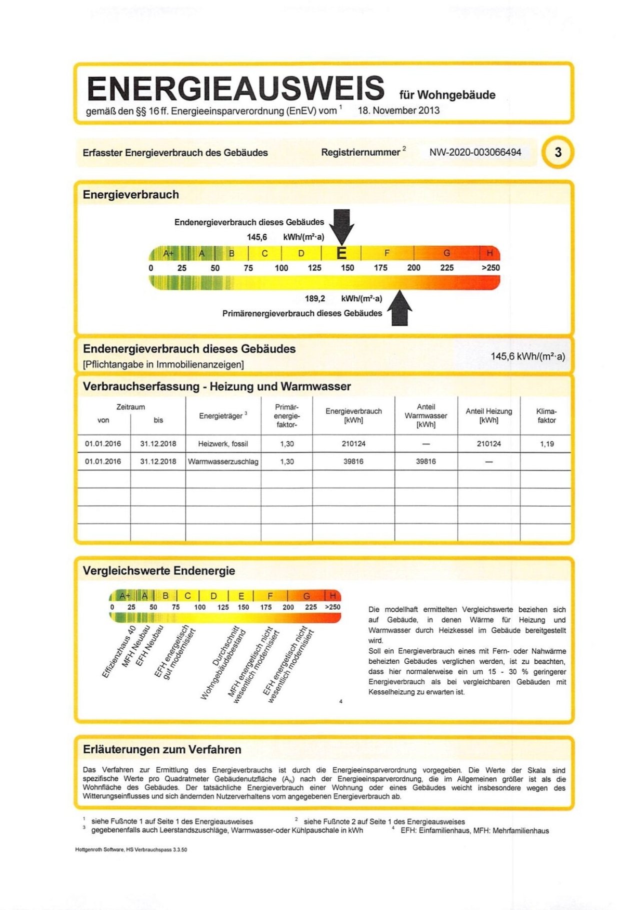 Energiekennziffer "E" (Fernwärme)